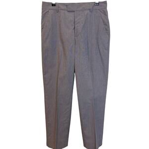 Agnès b Paris Women’s Trousers 38 US 8 10 Blue Micro-Check Cotton Pants France